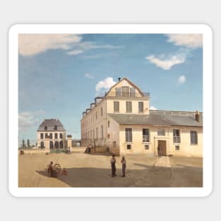 House and Factory of Monsieur Henry by Jean-Baptiste-Camille Corot Sticker